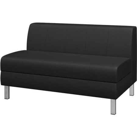 Модуль прямой Flagman двухместный черный (экокожа)