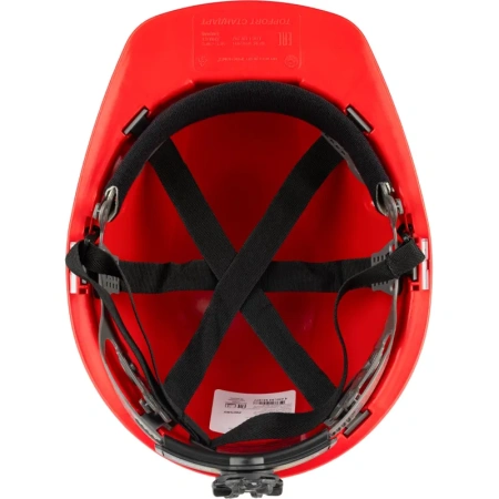 Каска защитная TOPFORT Стандарт 203 красная с храповым механизмом