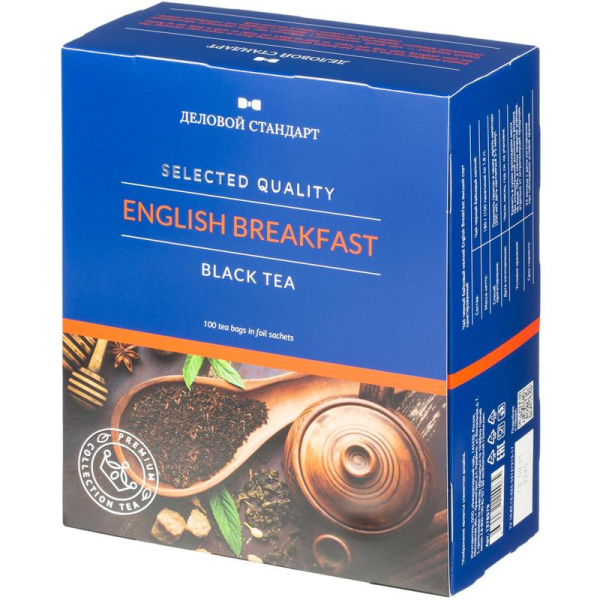 Чай Деловой Стандарт English Breakfast черный 100 пакетиков