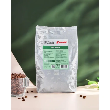 Кофе в зернах Комус Poetti Gold Brasile арабика 100% 1 кг (пакет)