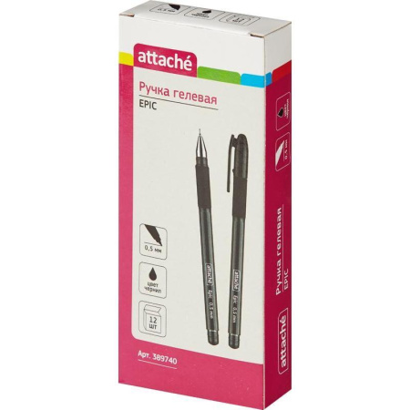 Ручка гелевая Attache Epic, черная, 0,5 мм