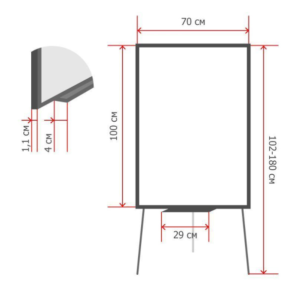 Флипчарт магнитно-маркерный Attache Economy 70x100 см на треноге