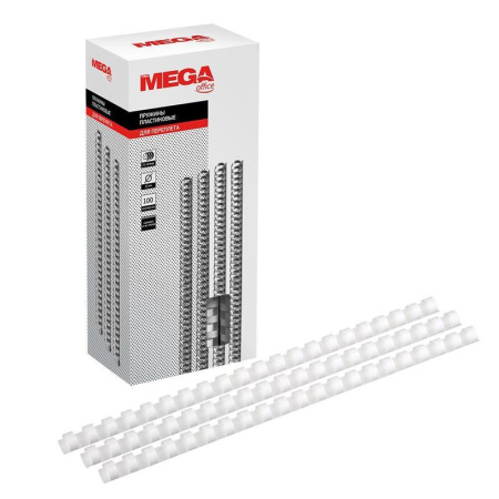 Пружины для переплета пластиковые ProMega Office 12мм белые 100шт/уп. Пружины для переплета пластиковые ProMega Office 12мм белые 100шт/уп.