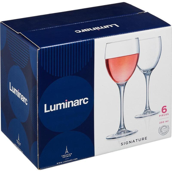 Набор бокалов для вина (сауэр) Luminarc Сигнатюр стеклянные 250 мл (6  штук в упаковке)