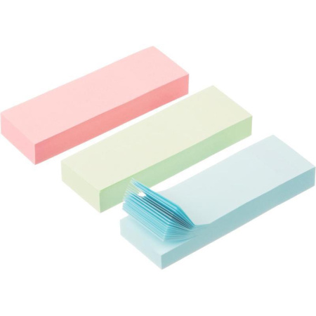 Клейкие закладки Attache бумажные 3 цвета по 100 листов 25х76 мм