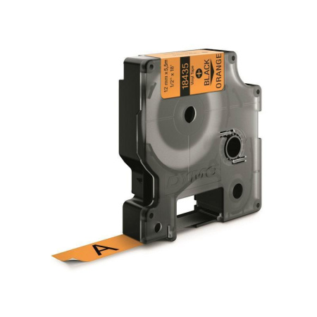 Картридж для принтера этикеток DYMO 18435 (12 мм x 5,5 м, цвет ленты оранжевый, шрифт черный)