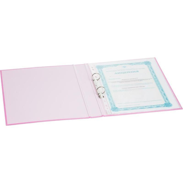 Папка на 2-х кольцах №1 School Kitty 35 мм розовая до 220 листов