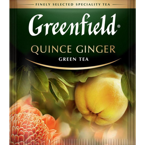 Чай Greenfield Quince Ginger зеленый с ароматом японской айвы и имбиря 25 пакетиков