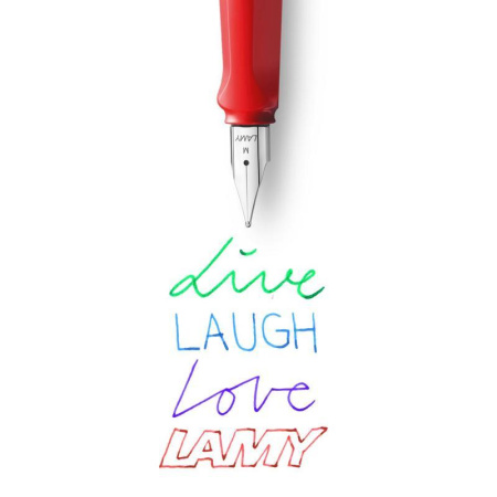 Ручка перьевая Lamy 016 Safari цвет чернил синий цвет корпуса красный (артикул производителя 4000181)