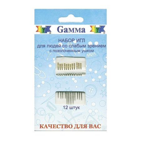 Набор игл ручных Gamma для слабовидящих № 7 12 штук Набор игл ручных Gamma для слабовидящих № 7 12 штук