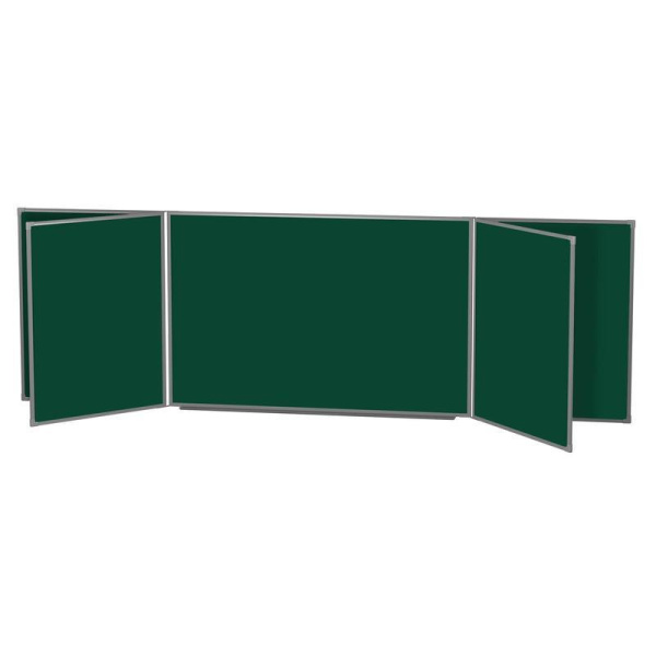 Доска магнитно-меловая  100х340 см зеленая пятисекционная лаковое покрытие BoardSYS