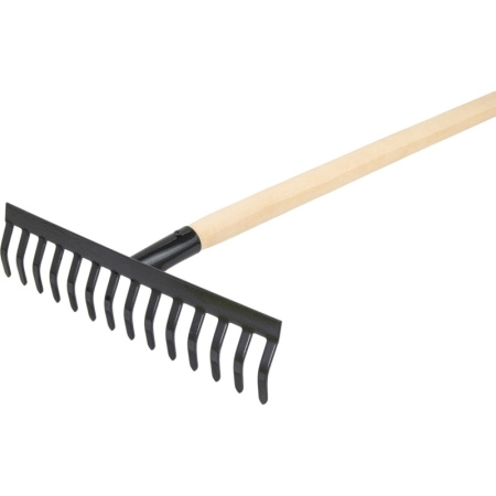 Грабли прямые с черенком 14 зубьев 36 см