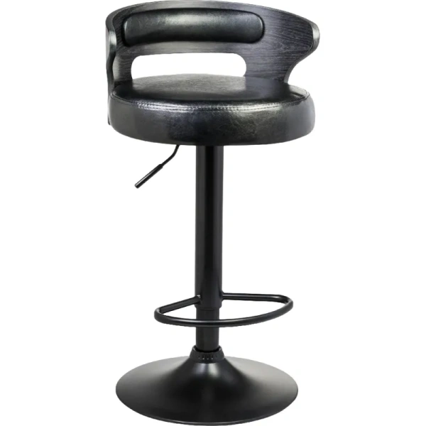 Стул барный Dobrin Fred black чёрный/коричневый (искусственная  кожа/металл)