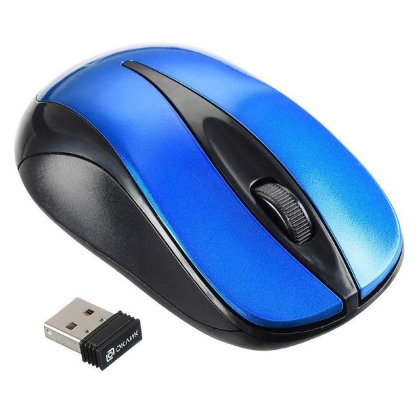 Мышь компьютерная Oklick 675MW черная/синяя