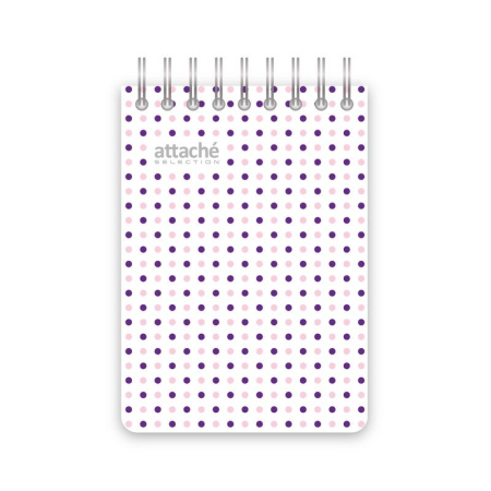 Блокнот Attache Selection Flower Dreams Dots А7 80 листов разноцветный в  клетку на спирали (75х110 мм)