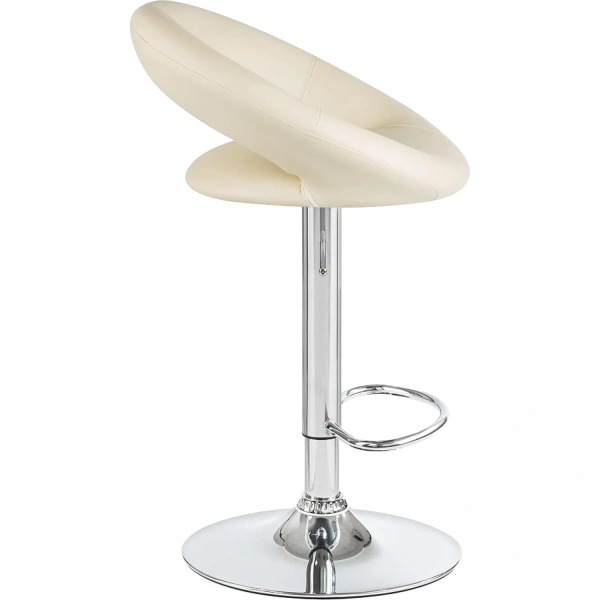 Стул барный Dobrin Mira кремовый/хромированный (искусственная  кожа/металл)