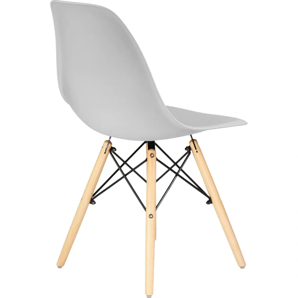 Стул обеденный Dobrin DSW светло-серый (пластик, массив дерева)