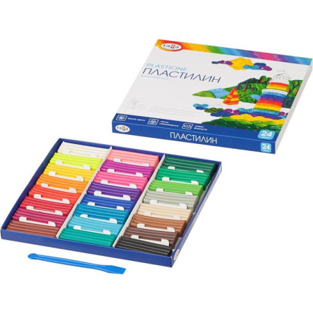 Пластилин классический Гамма Классический 24 цвета со стеком 480 г