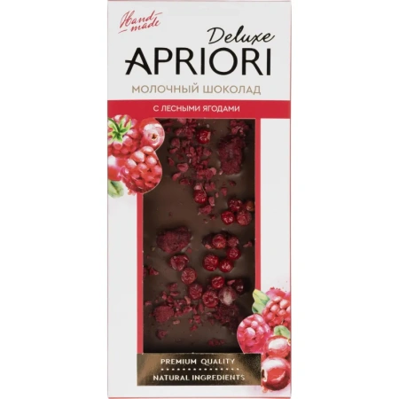 Шоколад Apriori молочный с малиной и клюквой 85г