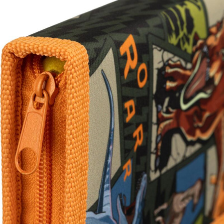 Пенал односекционный Комус класс ДИНО комикс оранжевый