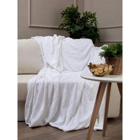 Плед Texrepublic Elite Клетка фланель 150x200 см белый (93341)