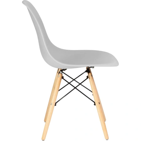 Стул обеденный Dobrin DSW светло-серый (пластик, массив дерева)