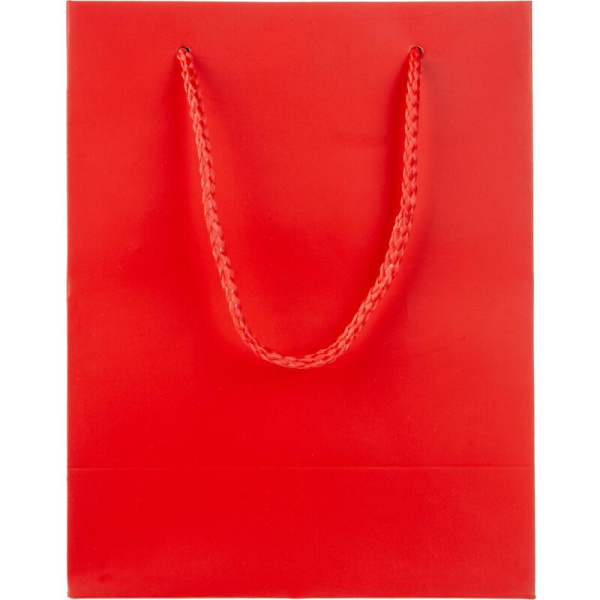 Пакет подарочный ламинированный красный (23х18х10 см)