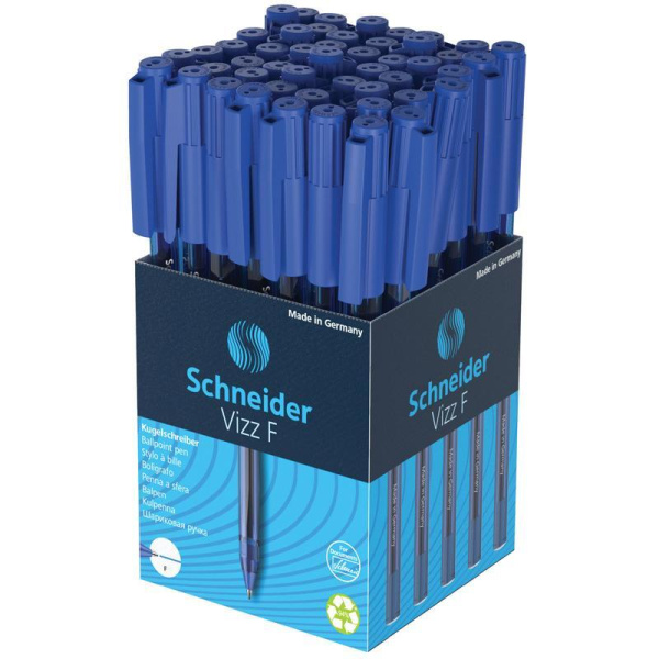 Ручка шариковая неавтоматическая Schneider Vizz синяя (толщина линии 0.4  мм)