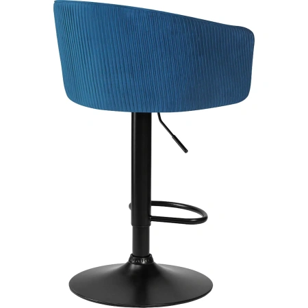 Стул барный Dobrin Darcy black синий/чёрный (велюр/металл)