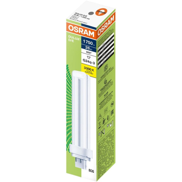 Лампа люминесцентная Osram 26 Вт G24q-3 D/E 3000 К 1800 Лм