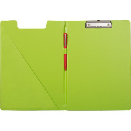 Папка-планшет с зажимом Attache Bright colours A4 салатовая с выдвижным подвесом