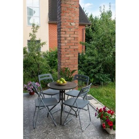 Стул раскладной Комус Мебель Folding серый (пластик)