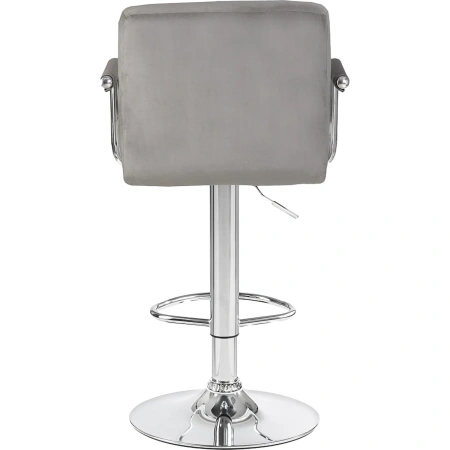 Стул барный Dobrin Kruger arm серый/хромированный (велюр/металл)