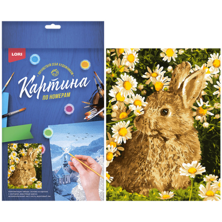 Картина по номерам Зайчик в ромашках