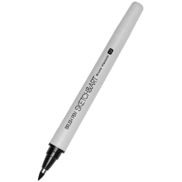 Ручка-кисть Sketch&Art черная (4 штуки в упаковке, толщина линии  0.6, 0.7, 0.8, 1 мм)