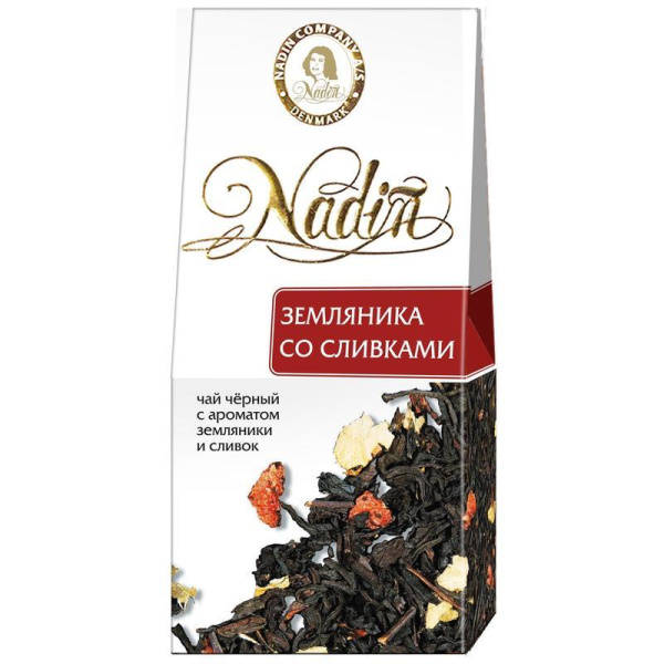 Чай подарочный Nadin листовой черный земляника со сливками 50 г