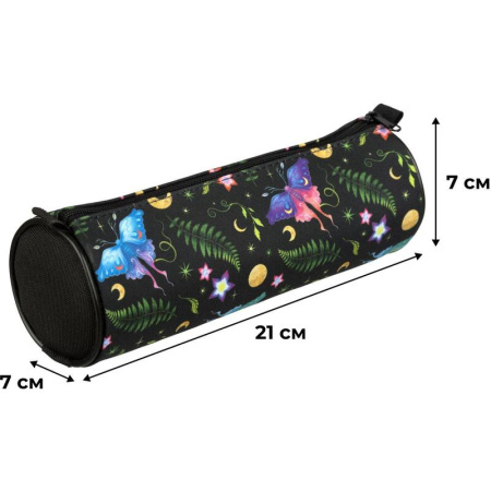 Пенал-тубус односекционный Комус Класс Сказочный Лес черный