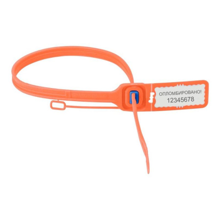 Пломба мешковая номерная Дракон-Про одноразовая 340 мм красная (100 штук в упаковке)