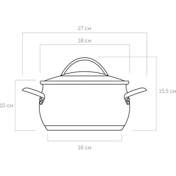 Кастрюля Nadoba Linda 2 л нержавеющая сталь с крышкой
