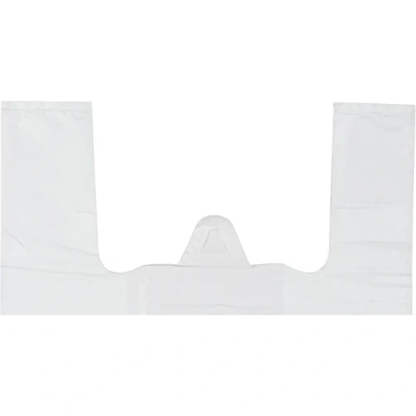 Пакет-майка ПНД 15 мкм белый (30+18х55 см, 100 штук в упаковке)