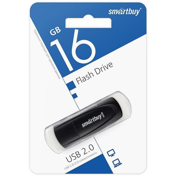 Флешка USB 2.0 16 ГБ SmartBuy Scout (SB016GB2SCK)