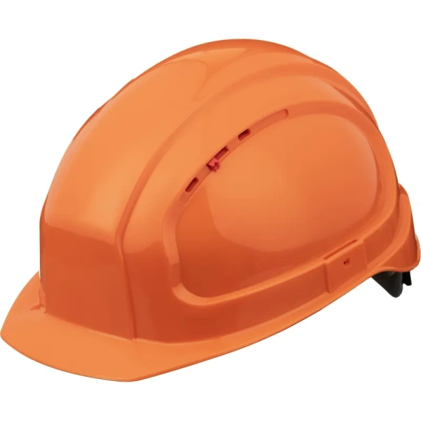 Каска защитная для работ на высоте TOPFORT Универсал 302 оранжевая с  храповым механизмом