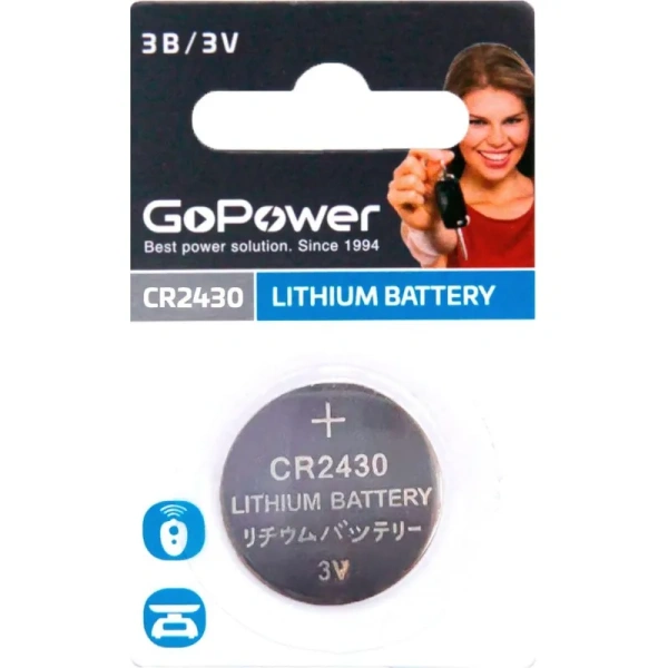Батарейка CR2430 GoPower Батарейка CR2430 GoPower