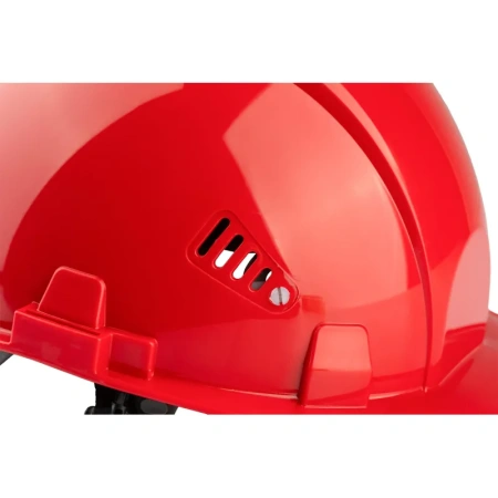 Каска защитная TOPFORT Стандарт 203 красная с храповым механизмом