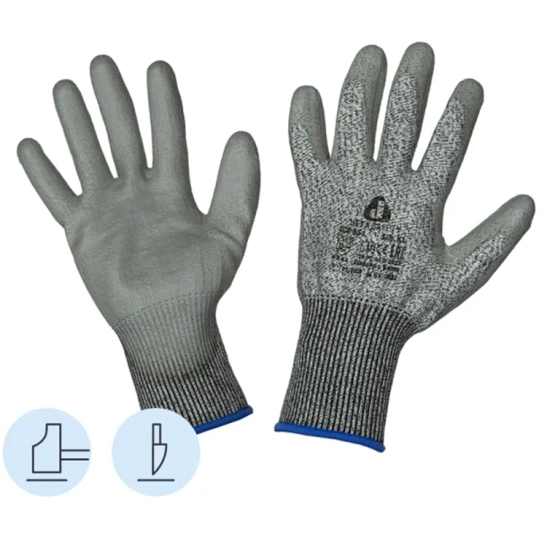 Перчатки Jeta Safety JCP051 для защиты от порезов с полиуретановым  покрытием (13 класс, 7 нитей, размер 8, М)