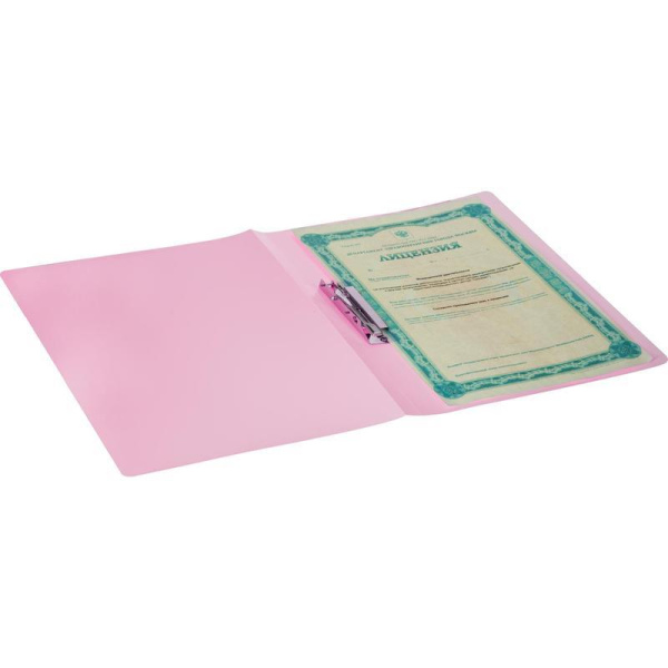 Папка с зажимом Attache Neon А4 0.5 мм розовая до 120 листов