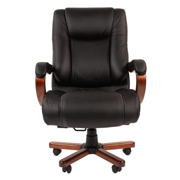 Кресло для руководителя Chairman 503 черное (натуральная кожа, металл)
