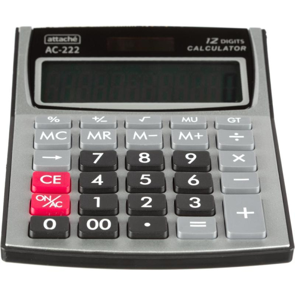 Калькулятор настольный Attache AC-222 12-разрядный серебристый  144x107x26 мм