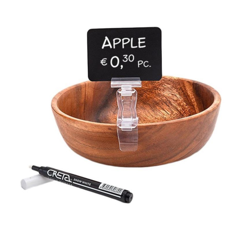 Держатель для ценника на край посуды с меловой табличкой А8 (6 штук в упаковке, маркер, артикул поставщика 202310)