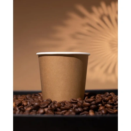 Стакан одноразовый бумажный 400 мл коричневый 50 штук в упаковке Комус Стандарт